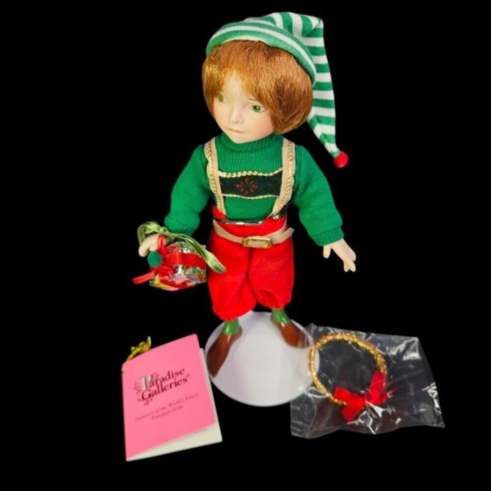 Paradise Galleries Santas Elf Doll With‎ Accessories and Box Christmas Decor